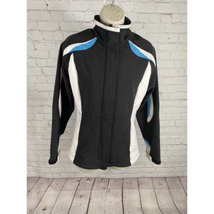 Predator Black White Blue Zip Off Hood High Neck Full Zip Jacket Women’s S